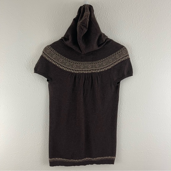 HOLLISTER Y2K 2000’s Bella Swan Fair Isle Twilightcore Brown Short Sleeve Top - Picture 10 of 10